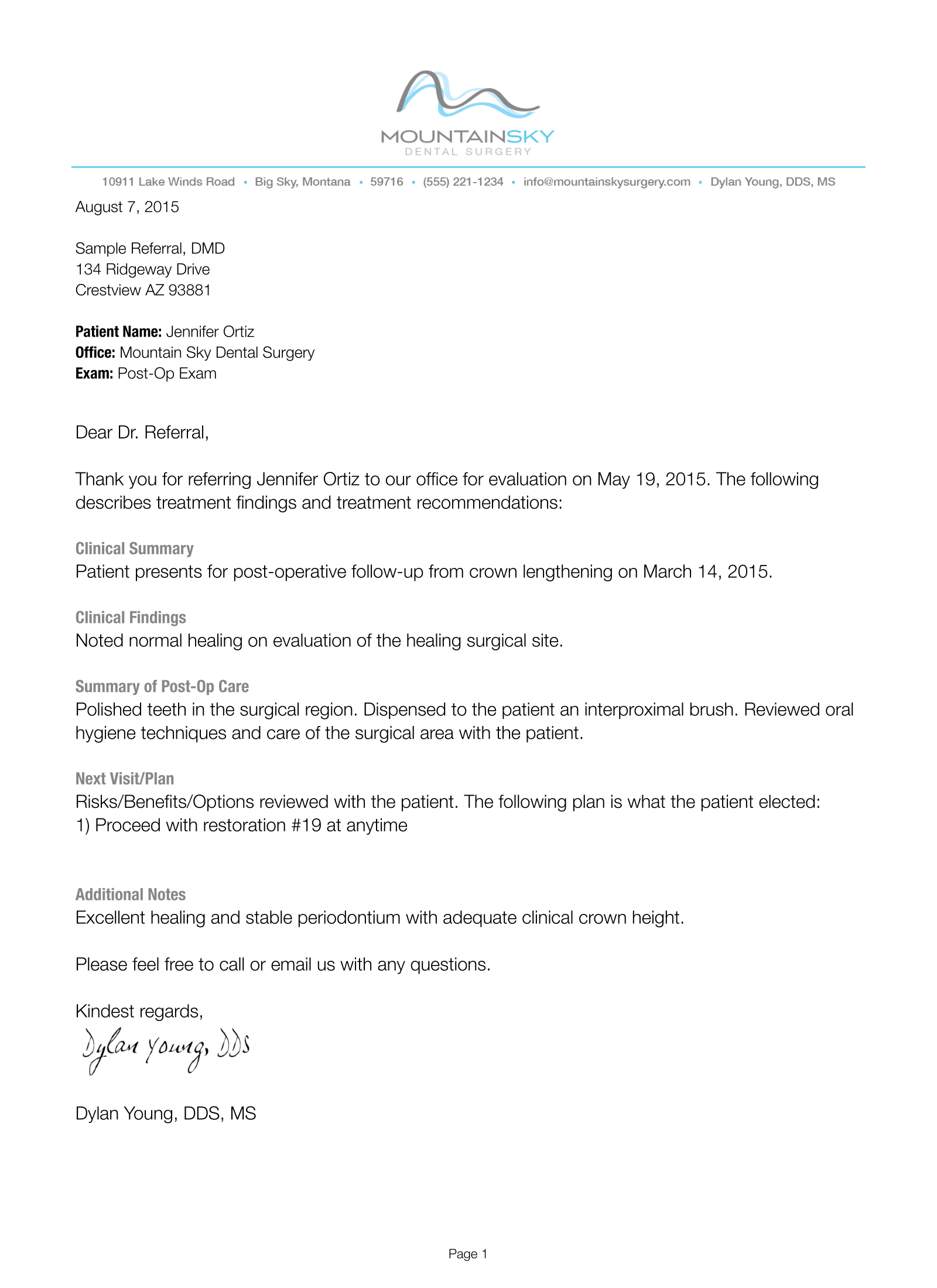 Dental school recommendation letter sample image